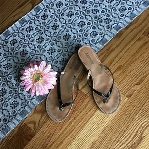 Flat Summer Sandals Black Sz. 10